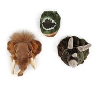 Peluche trophée mini 3 petites têtes collection Préhistorique