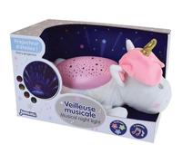 Peluche veilleuse et musicale LICORNE - JEMINI - +/- 39 cm - Rose - Piles - Plush