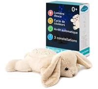 Peluche Veilleuse Nomade Dream Buddies - Benny Le Lapin | Projecteur D’Étoiles | 3 Couleurs | Dès La Naissance | Minuteur, Noir