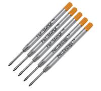 Pen Savings Lot de 5 recharges de stylo à bille compatibles avec les stylos à bille Parker, pointe moyenne (en vrac) (Orange)