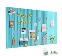 Penbinmall Grand Tableau en feutre autocollant 90x60cm, tableaux mémo en feutre avec 30 punaises, tableau d'affichage mural pour bureau cuisine, pour photos et mémos, bleu marin