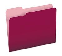 Pendaflex lot de 100 chemises de classement bicolores, format lettre, bordeaux, coupe 1/3 (152 1/3 BUR)