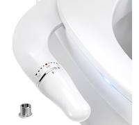 PENDEJATO Bidet Toilette WC, Ultra-thin Kit Abattant Japonais Pour Salle De Bain, Pulvérisateur De Boku, Buse Rétractable Et Pression D'eau Réglable, Entrée En Laiton, Blanc (Deux Buses)