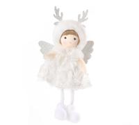 Pendentif Ange Noël Peluche 18cm pour bois Antler Matériaux Polyester | Polyester And Plastic, Cute Antler Design, Easy Hang Loop For Tree Or Bag, Festive Home And Office Decor, Lucky Holiday