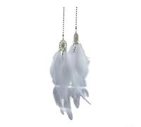 Pendentif attrape-rêves en plumes fait à la main, ornement de rétroviseur bohème avec couleurs vives, décoration d'intérieur de véhicule ethnique hippie, suspension créative (gris)