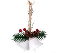 Pendentif Cloche de Fer avec Pomme de Pin Rouge Vert Sapin de Noël Ornement