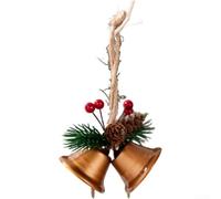 Pendentif Cloche de Fer avec Pomme de Pin Rouge Vert Sapin de Noël Ornement