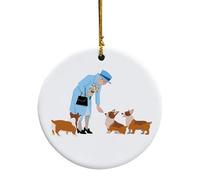 Pendentif commémoratif Elizabeth Queen II | Reine et Son Corgi Arbre de Voiture Suspendu Ornement Broche Broche | Ornements Suspendus pour rétroviseur de Voiture, Arbre de noël