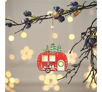 Pendentif D'arbre De Noël En Bois, Ornement Lumineux, Étoile À Cinq Branches, Automobile, Cadeaux De Noël Pour Enfants