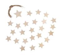 Pendentif De Bois Etoiles, Fsc Mixcred., Nature, 1 Pce6,8cm / 23pcs 4,8cm, 24 Pces
