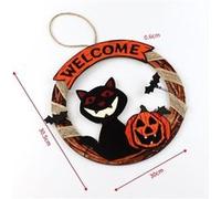 Pendentif de Halloween Chat et citrouille 30.5x30x0.6cm G