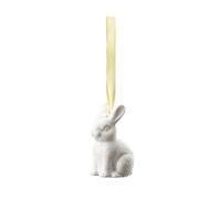Pendentif de Pâques Lapin Assis Blanc