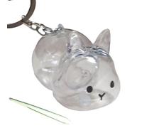 Pendentif de rangement en plastique pour poils de lapin, spacieux et transparent, récipient de collecte pour souvenirs d'animaux de compagnie, petits objets, porte-clés, collecteur de cheveux