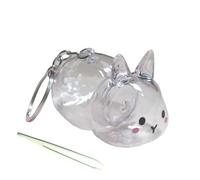 Pendentif de rangement en plastique pour poils de lapin, spacieux et transparent, récipient de collecte pour souvenirs d'animaux de compagnie, petits objets, porte-clés, collecteur de cheveux