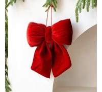 Pendentif décoratif en tissu en velours pour les vacances pour couronne d'arbre, cheminée et arrangement de scène intérieure festive (B-rouge)