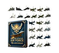 Pendentif en acrylique pour décoration de Noël 2025-2D en forme d'avion pour décoration festive | Breloque d'anniversaire de 24 jours de l'armée de l'air, ornement transparent robuste pour les