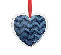 Pendentif en forme de cœur en verre transparent dégradé bleu denim transparent pour décoration de maison, fenêtre, voiture, fête de mariage, décoration à suspendre en forme d'amour