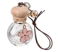 Pendentif Flacon de Parfum Voiture Floral 6ml en Verre Bois Rose | Diffuseur Décoratif, Installation Facile, pour Véhicules et Grille D’aération, Cordelette Suspendue