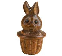 Pendentif Lapin en Bois Sculpté, Décoration DIY pour Collier et Mini | Marron, Style Adorable, pour Maison de Poupée, Micro Paysage, Présent pour Collègues et Garçon et Filles