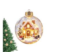 Pendentif lumineux pour sapin de Noël, scène de Noël avec lumière à | Boule lumineuse festive pour la maison, le salon, la chambre à coucher, la cheminée, la cheminée, la fête