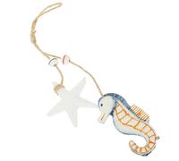 Pendentif Nautique en Bois Hippocampe, Décoration Murale en Bois