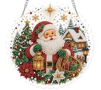 Pendentif Noël 11,42 in Diamant Acrylique, Pèseur pour adulte | Pendentif suspendu en acrylique avec chaîne en strass, décoration murale de vacances de noël (père noël), DIY