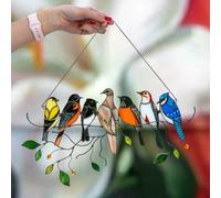 Pendentif oiseau coloré en métal pour fenêtre