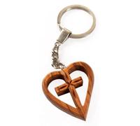 Pendentifs en bois d'olivier avec porte-bonheur en forme de cœur, coffret cadeau pour diverses occasions (lot de 5, bois)