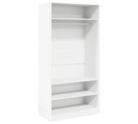 Penderie blanche en bois 100 × 50 × 200 cm, avec tringle à vêtements, 3 compartiments, espace de rangement moderne pour chambre à coucher, couloir et dressing, compacte et facile d'entretien
