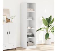 Penderie blanche en bois dérivé du bois, 50 x 50 x 200 cm, avec beaucoup d'espace de rangement, armoire de couloir moderne, étagères, tringle à vêtements et taille compacte pour chambre et dressing