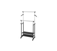 - Penderie double portant mobile - H. 117/169 cm