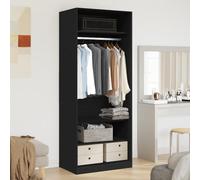 Penderie en chêne artisanal, 80 x 50 x 200 cm, avec espace de rangement, à 4 étagères, à portes coulissantes, moderne, pour chambre à coucher, vestiaire et dressing