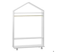 Penderie enfant à roulettes blanc 78x126cm - Atmosphera createur d'interieur