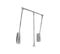 Emuca - Penderie rabattable pour armoire Hang mural, Barre de penderie escamotable, tringle relevable, largeur réglable 600-830mm, Chromé, Acier et Plastique, 1 u