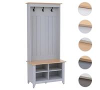 Penderie HWC-P28, banc, mélaminé 170x76x39 cm, gris clair, naturel