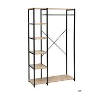 Paris Prix Penderie industrielle 5 five simply smart - 5 étagères MDF et fer H. 170 cm Marron/Noir