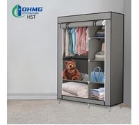 Penderie pliante avec housse Toile (gris foncé) - OHMG - HST - Grande capacité de charge - Étagères étanches