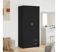 Penderie pour chambre à coucher, en matériau dérivé, aspect chêne, noire, 80 x 52 x 180 cm, avec tiroirs et tringle à vêtements, espace de rangement moderne, pour couloir, dressing, système de