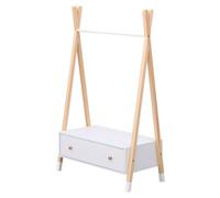 Penderie pour enfant bois et blanche avec tiroir LOU