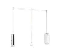 Emuca Penderie rabattable Sling – Largeur télescopique 600–830 mm – Blanc, acier et plastique