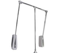 Emuca - Penderie rabattable pour armoire Hang mural, Barre de penderie escamotable, tringle relevable, largeur réglable 600-830mm, Chromé, Acier et Plastique, 1 u