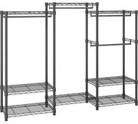 Penderie robuste, penderie à roulettes avec 4 tringles et 8 niveaux de rangement, penderie sur mesure réglable, armoire indépendante pour suspendre les vêtements, capacité de charge de 800 lb
