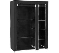 Penderie souple - Mobi - Armoire de rangement garde-robe pliable en tissu non-tissé - Noir