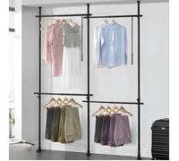 Penderie télescopique Kemi acier laqué 150 - 230 cm 4 barres de penderie noir
