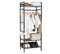 Penderie Vetement Armoire Design Industriel Vestiaire en Bois Metal 60x40x162cm