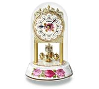 Pendule 400 jours en céramique fleurs roses chiffres romains