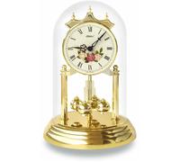 Pendule 400 jours sous cloche cadran beige avec fleurs