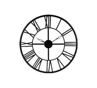Pendule coloris Noir vintage en metal - D 70 x Ep 4 cm --