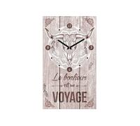 Pendule en bois rectangulaire Boho 50 cm