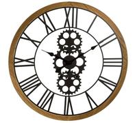 Pendule Mécanique Métal & Bois ""Ive"" 70cm Noir